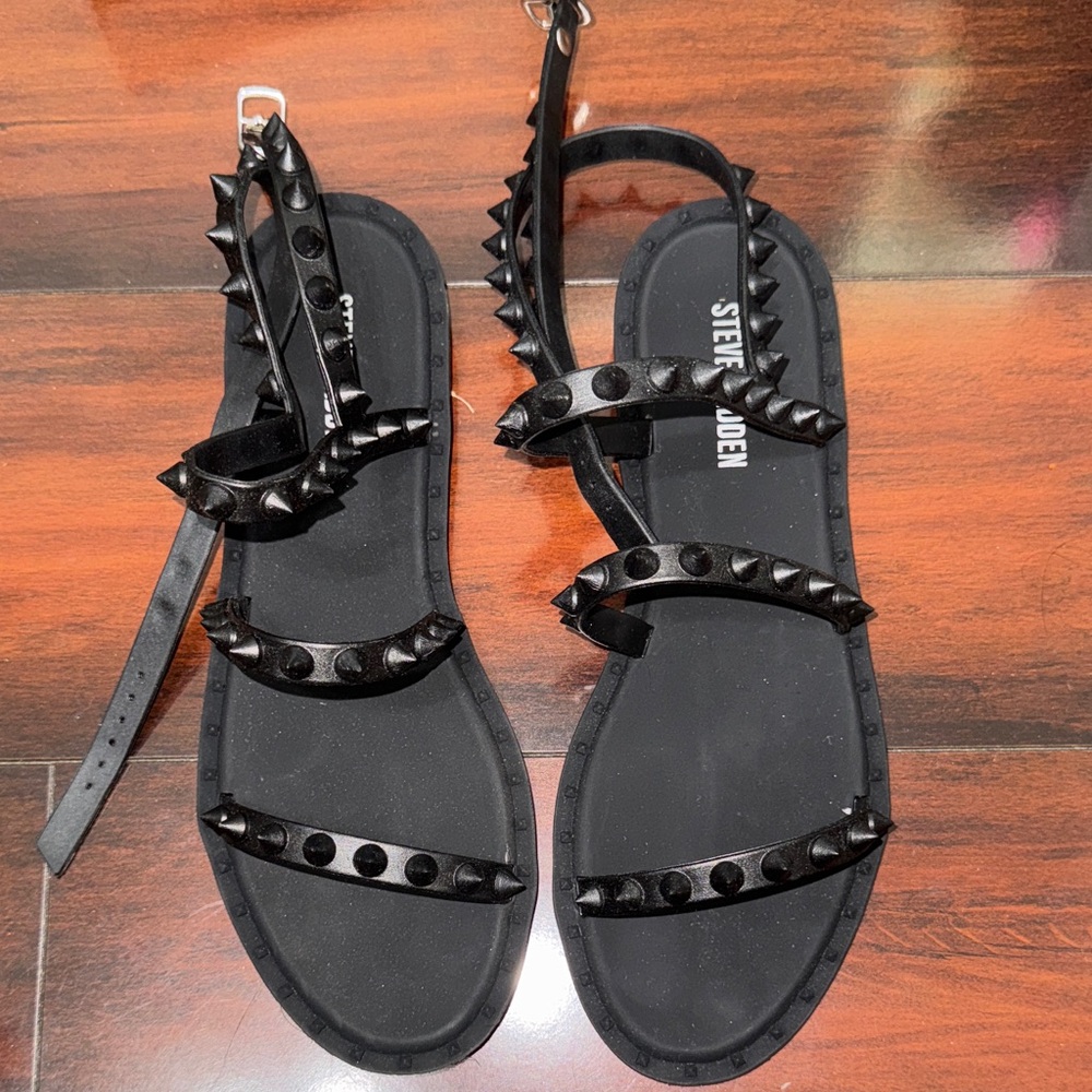 Steve Madden Black Spiked Sandals
